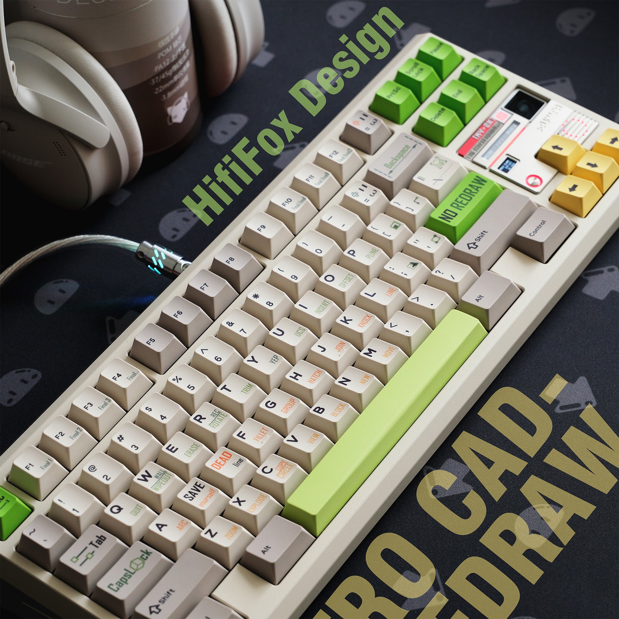 Hifi Fox Retro CAD: No Redraw Keycaps