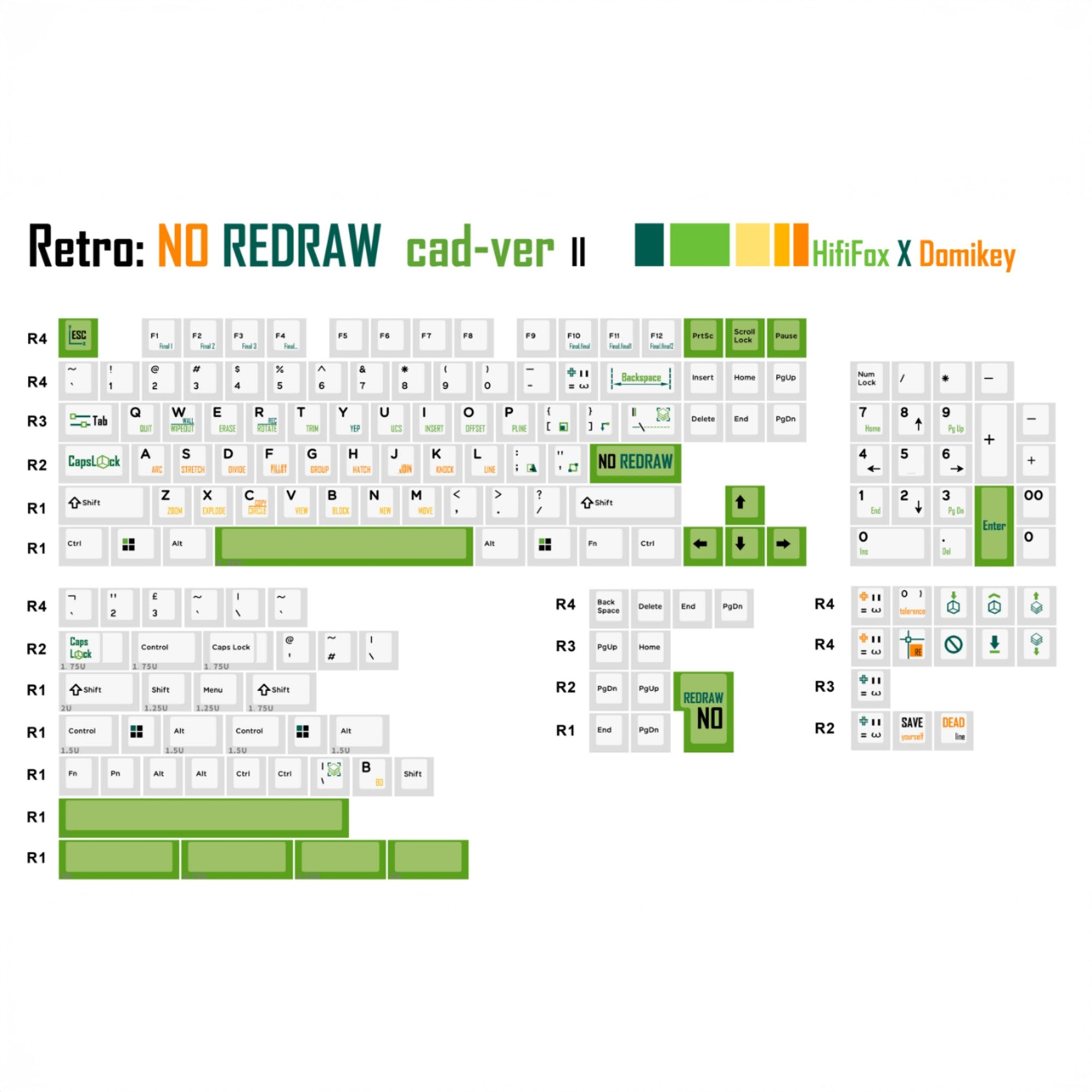 Hifi Fox Retro CAD: No Redraw Keycaps