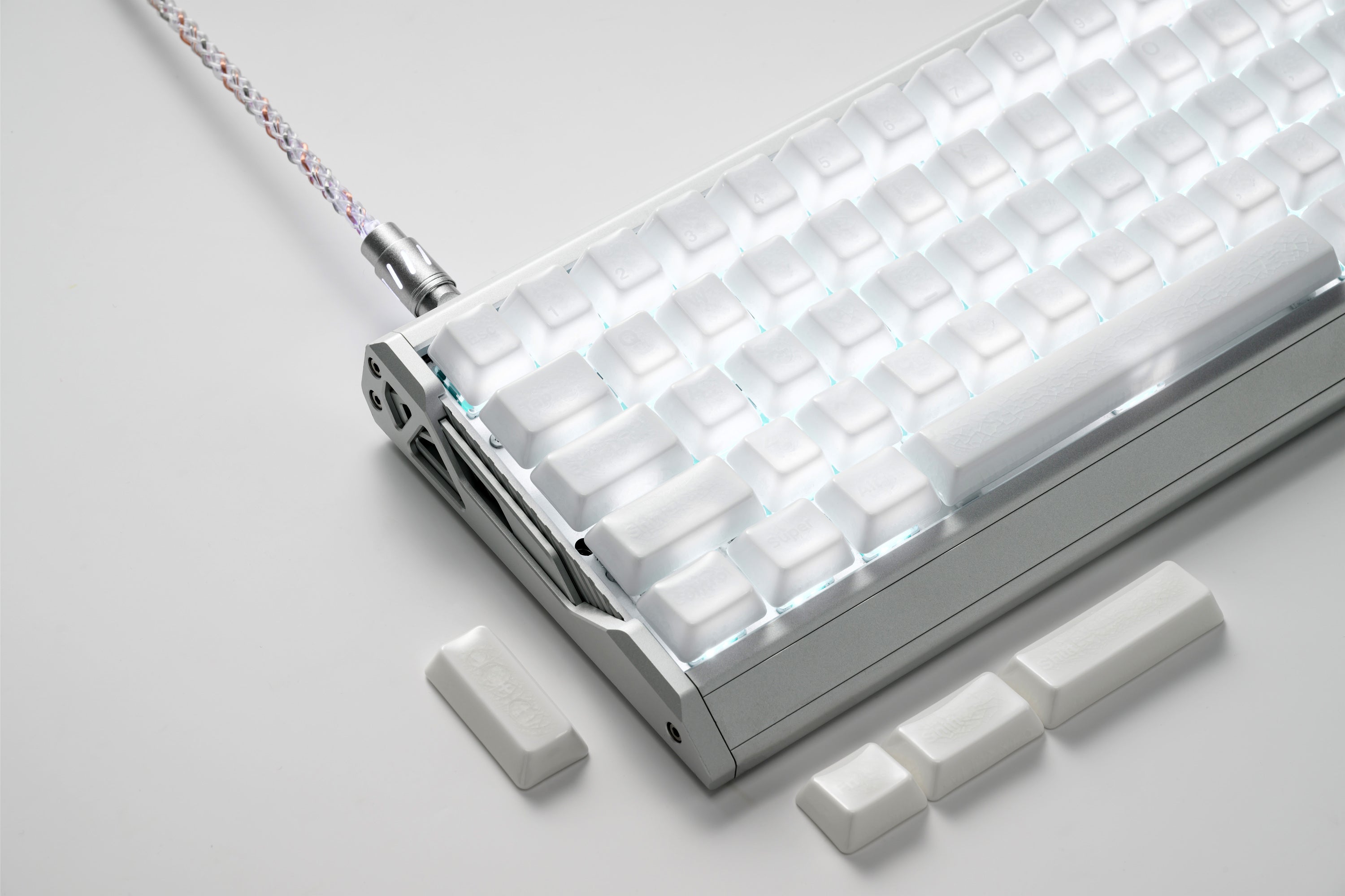 XVX White Ice Crack Ceramic Keycap Set