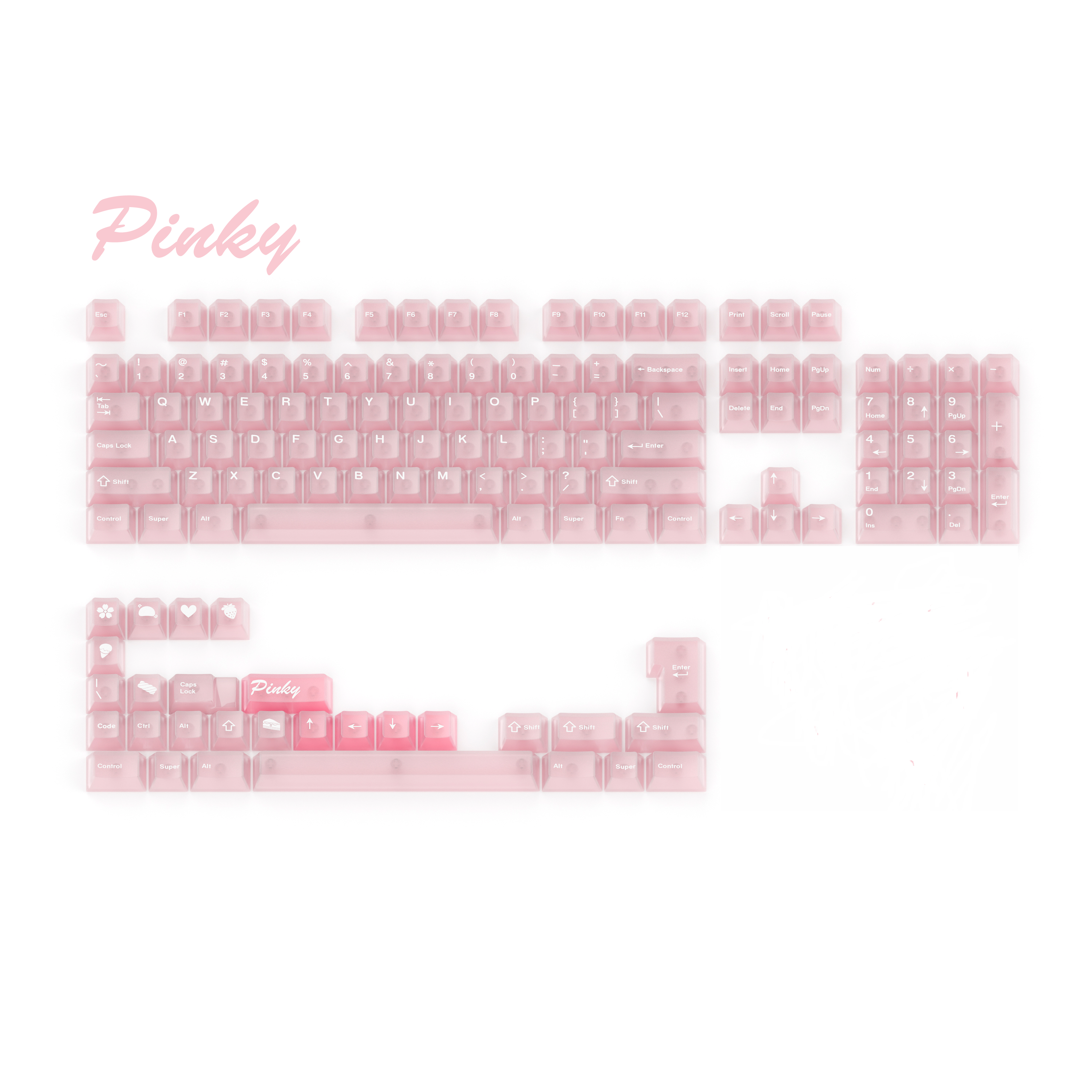 [In Stock] Pigy Pinky PC smoky shine through Keycaps
