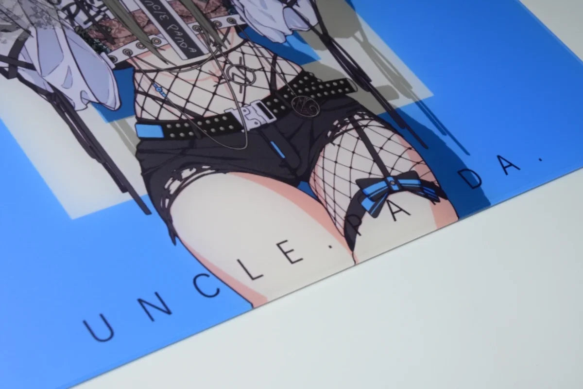 Uncle Panda Blue Glass Mousepad