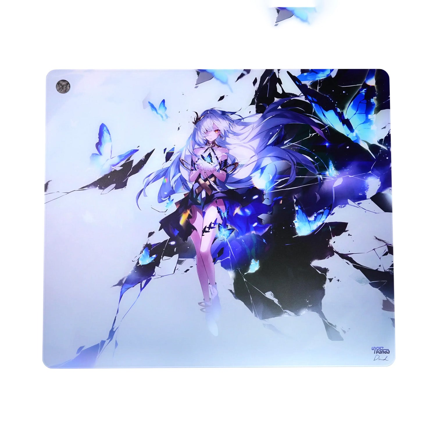 Uncle Panda Butterfly Ruin Glass Mousepad