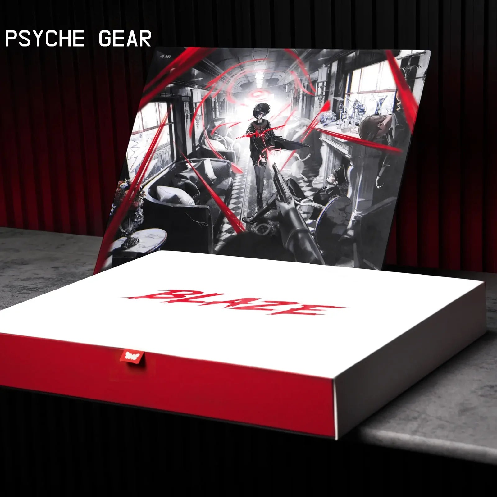 PSYCHE GEAR SPD-01 BLAZE Glass Mousepad