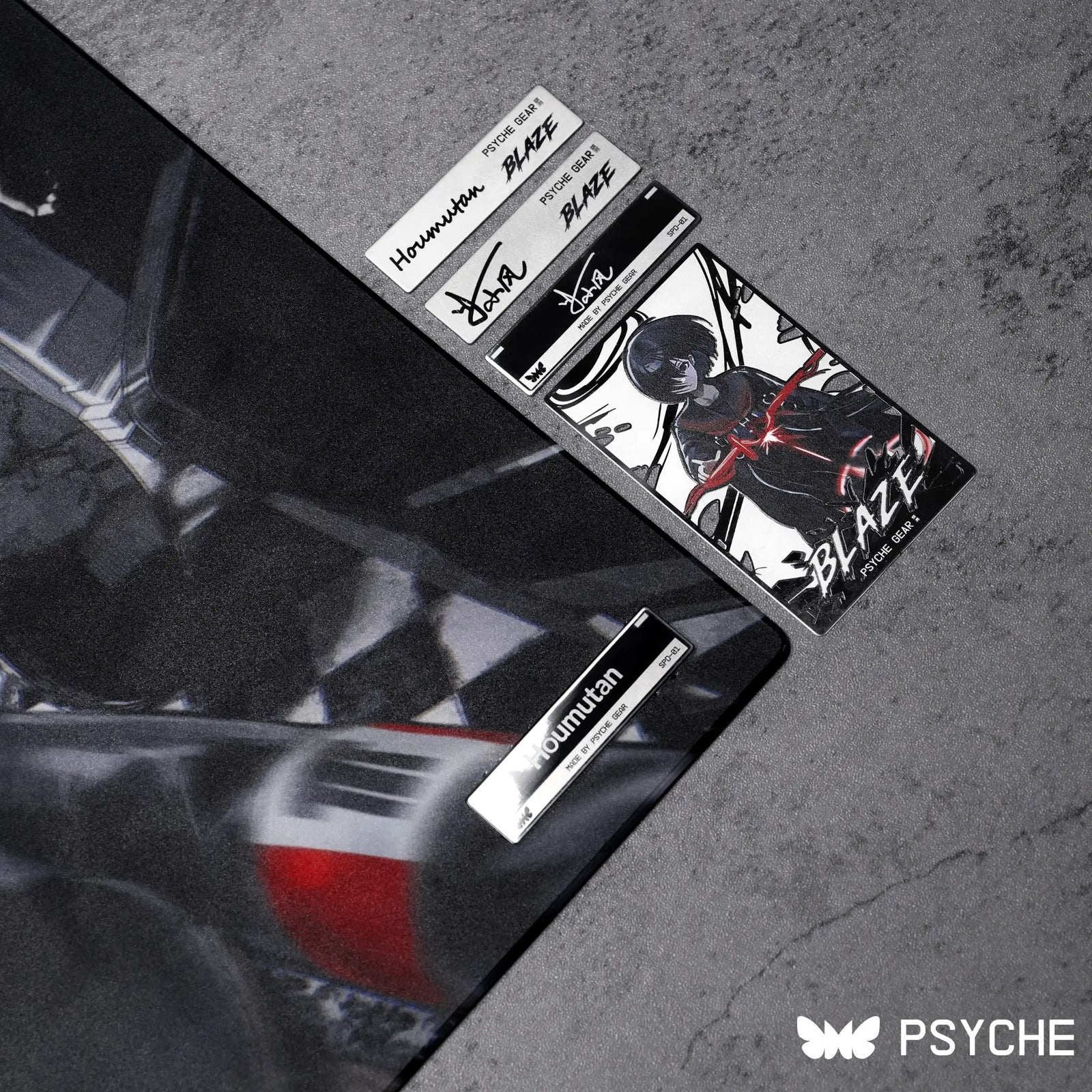 PSYCHE GEAR SPD-01 BLAZE Glass Mousepad