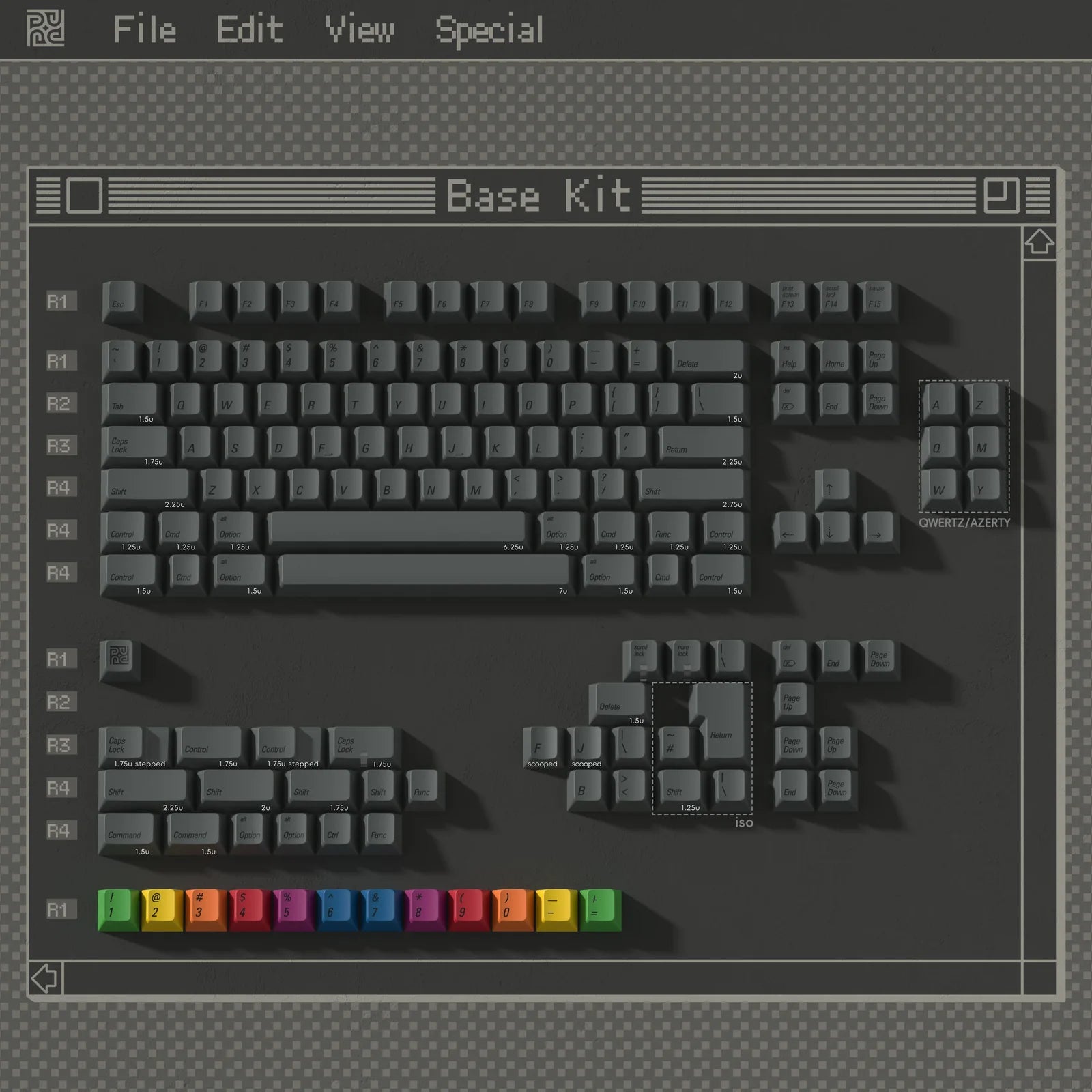 [in stock] PBTfans 1984 Dark Keycap Set
