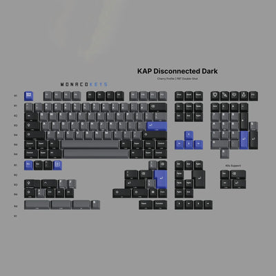 [In Stock] KAP Disconnected Dark PBT Keycaps