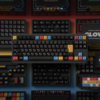 Glove x DMK Illusion ABS keycaps Cherry profile top view 3
