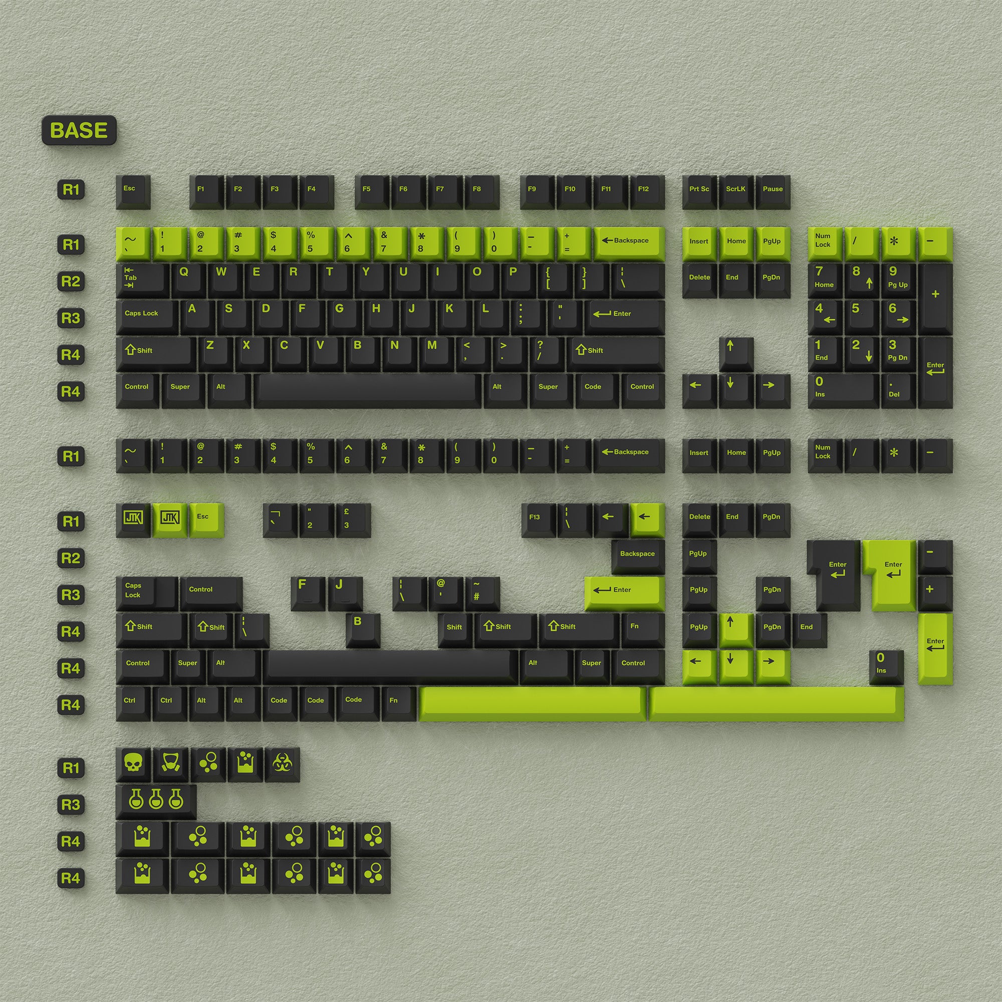 [In stock] JTK Toxic Keycaps