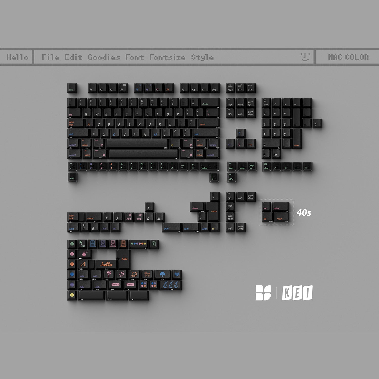 Mac Black Color Keycap Set