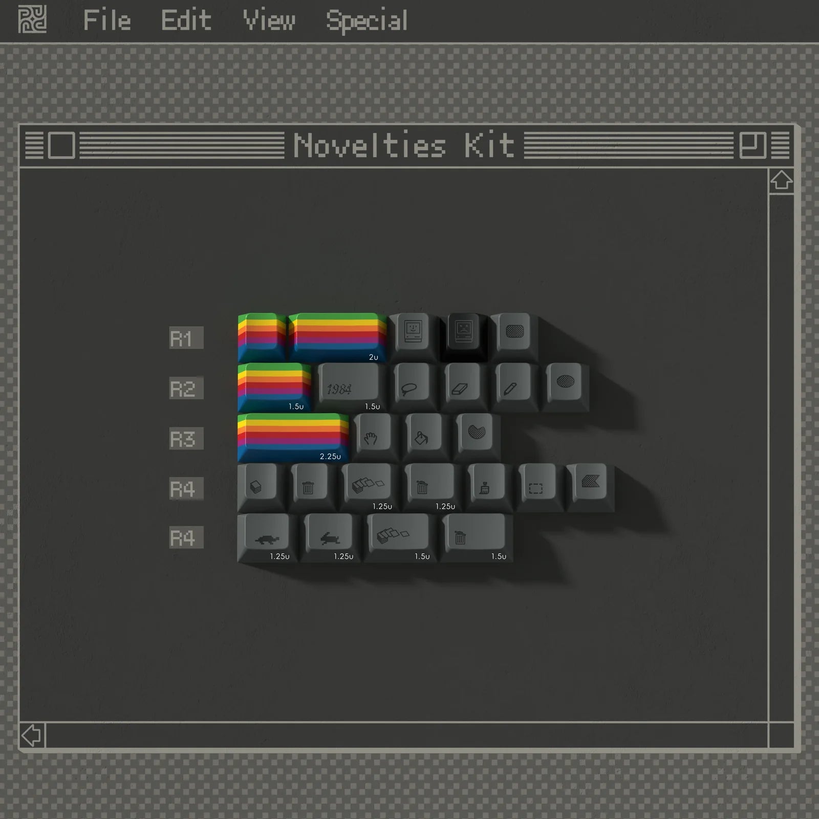 [in stock] PBTfans 1984 Dark Keycap Set