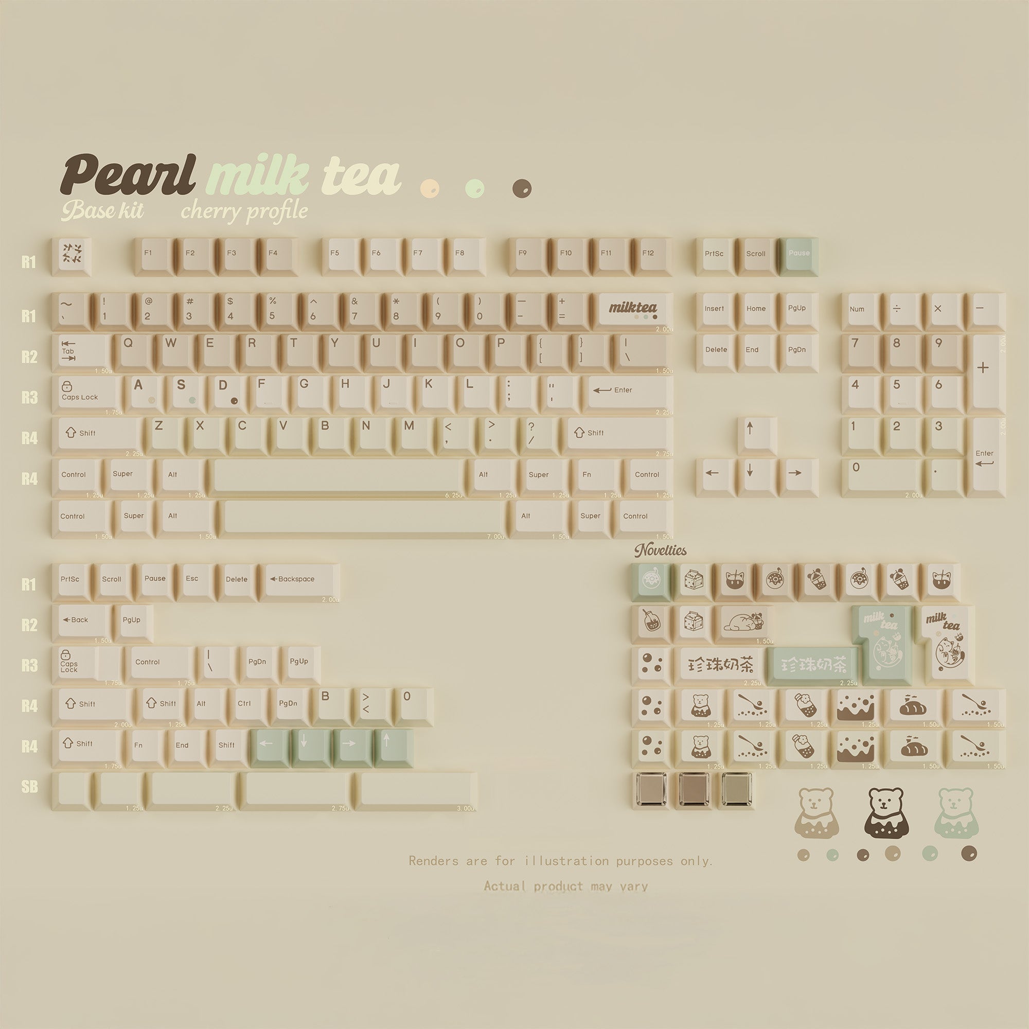 Pearl Milk Tea Keycap set
