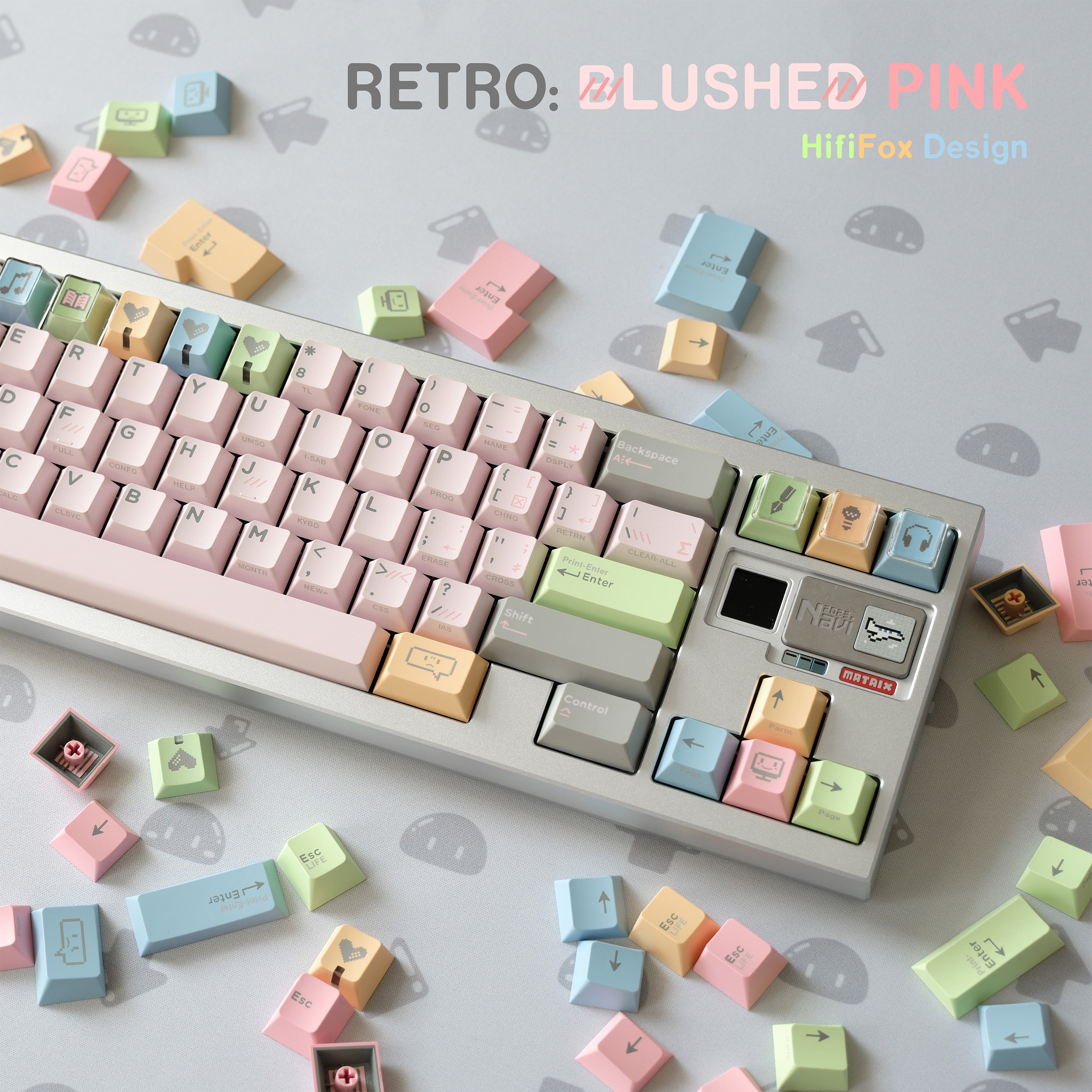 [Preorder] Retro Blushed Pink keycaps set
