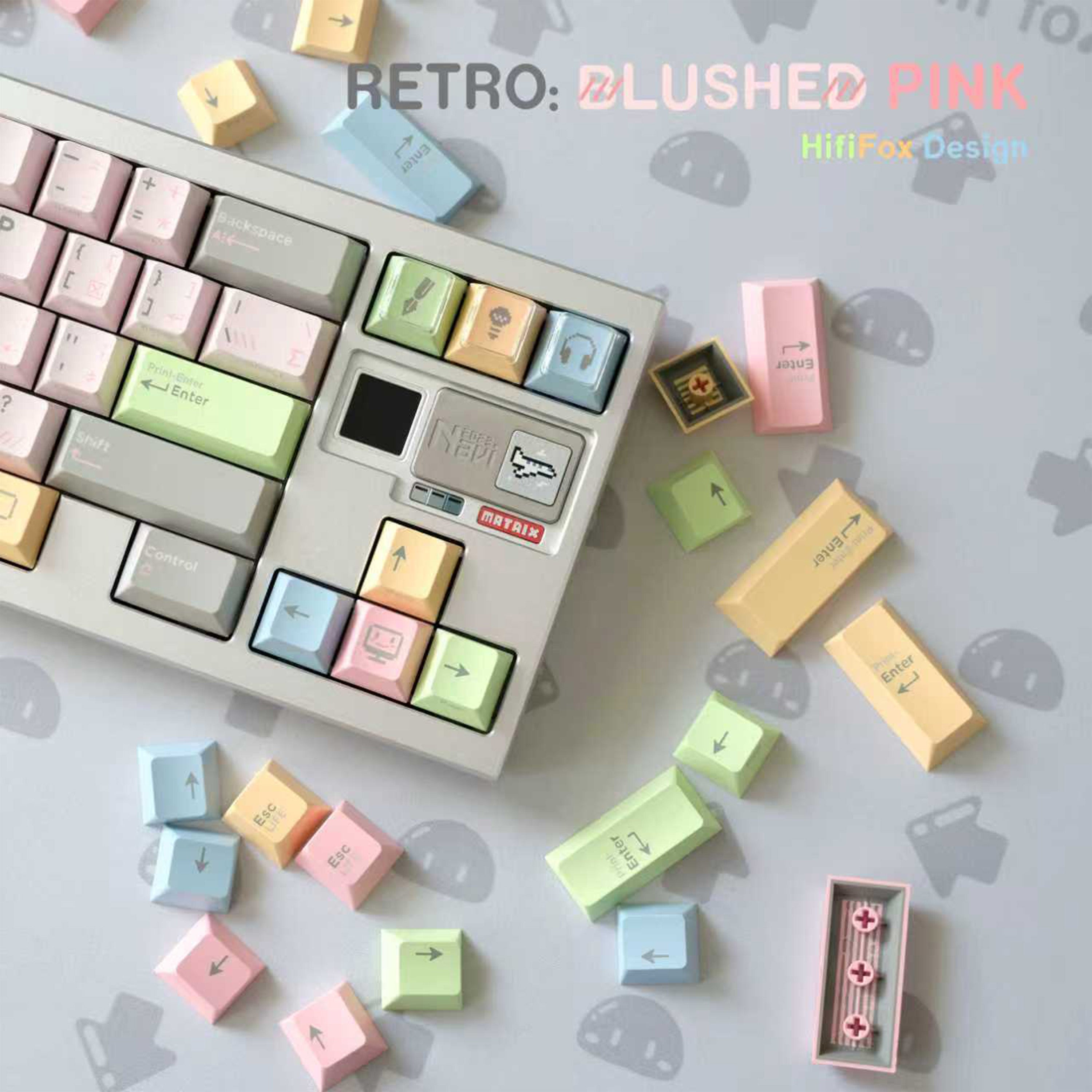 [Preorder] Retro Blushed Pink keycaps set