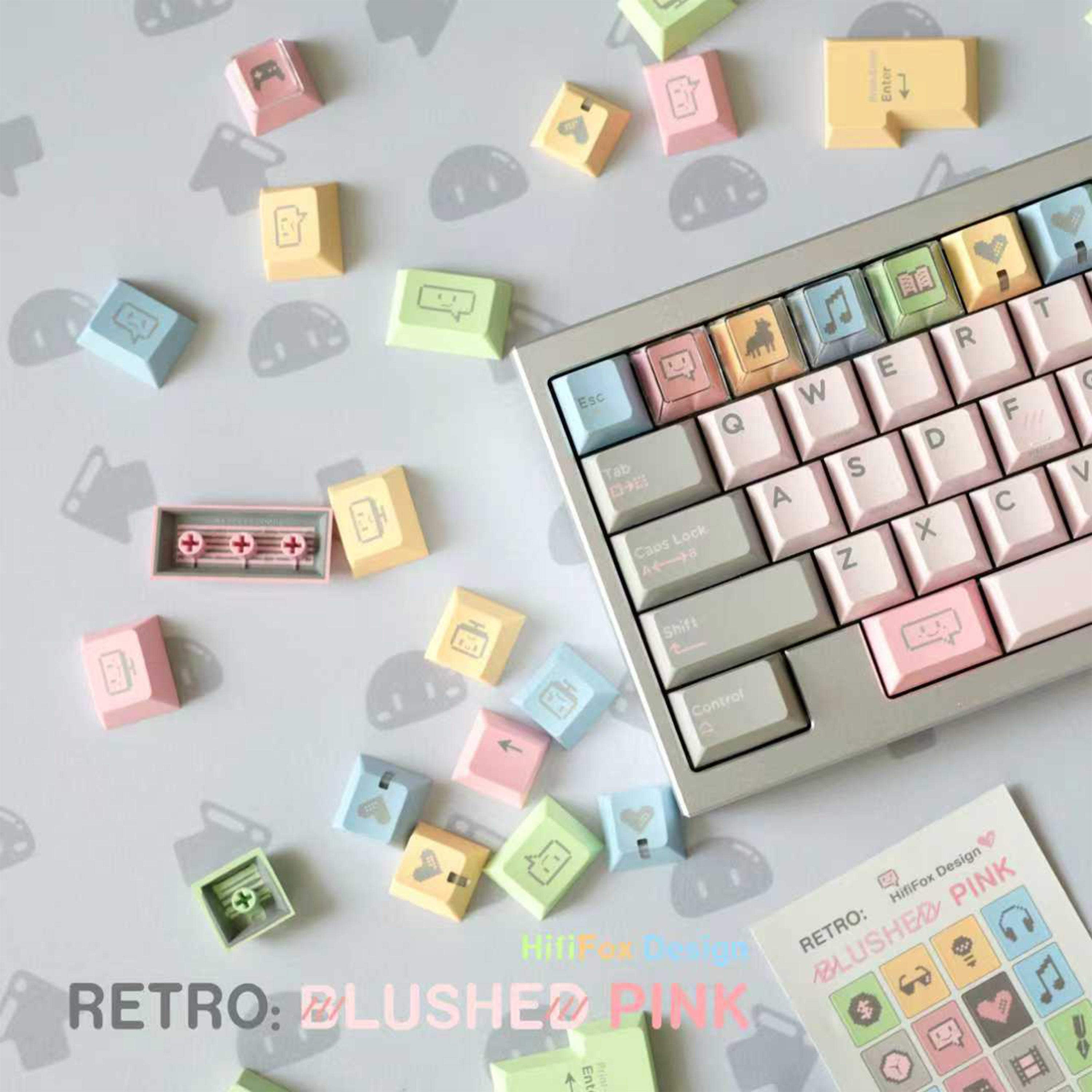 [Preorder] Retro Blushed Pink keycaps set
