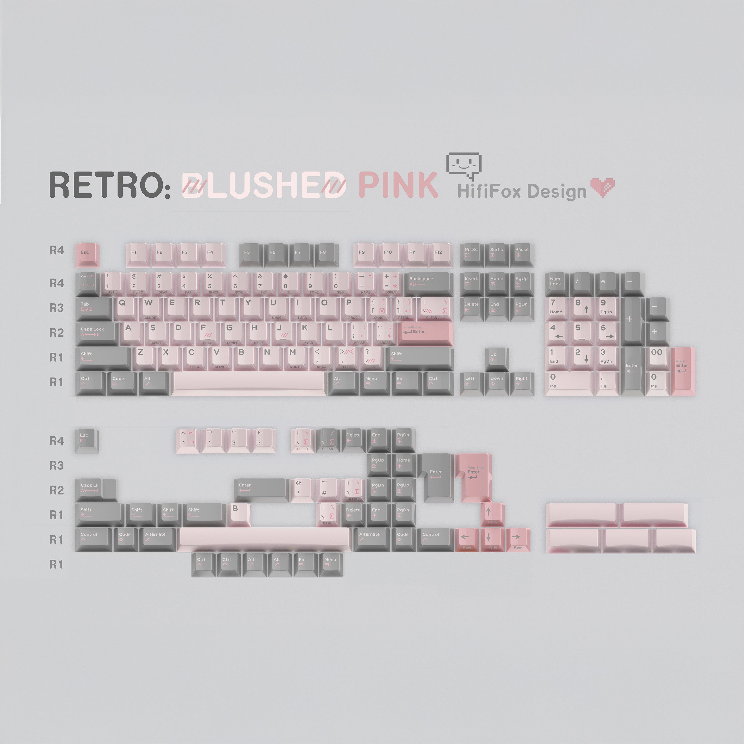 [Preorder] Retro Blushed Pink keycaps set