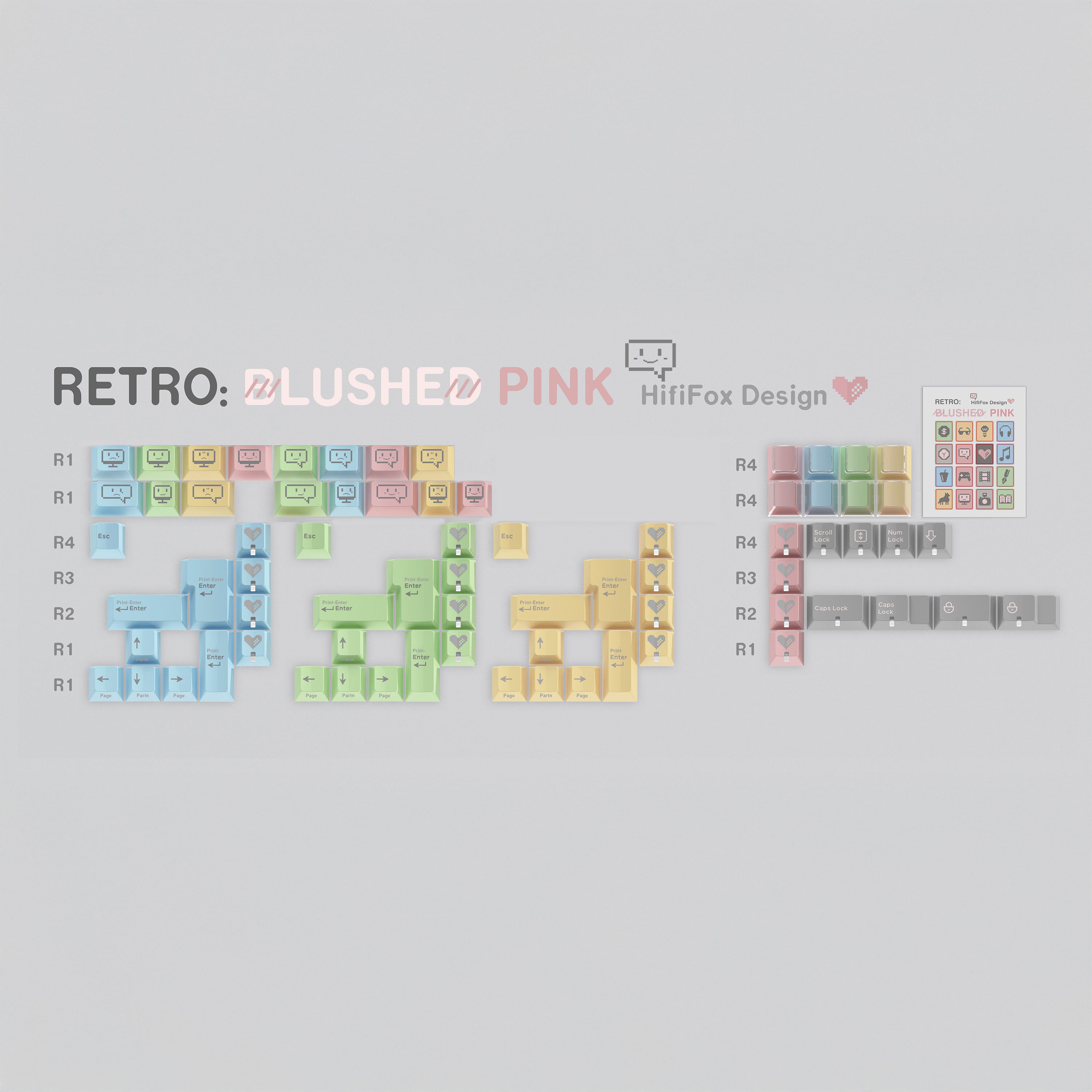 [Preorder] Retro Blushed Pink keycaps set
