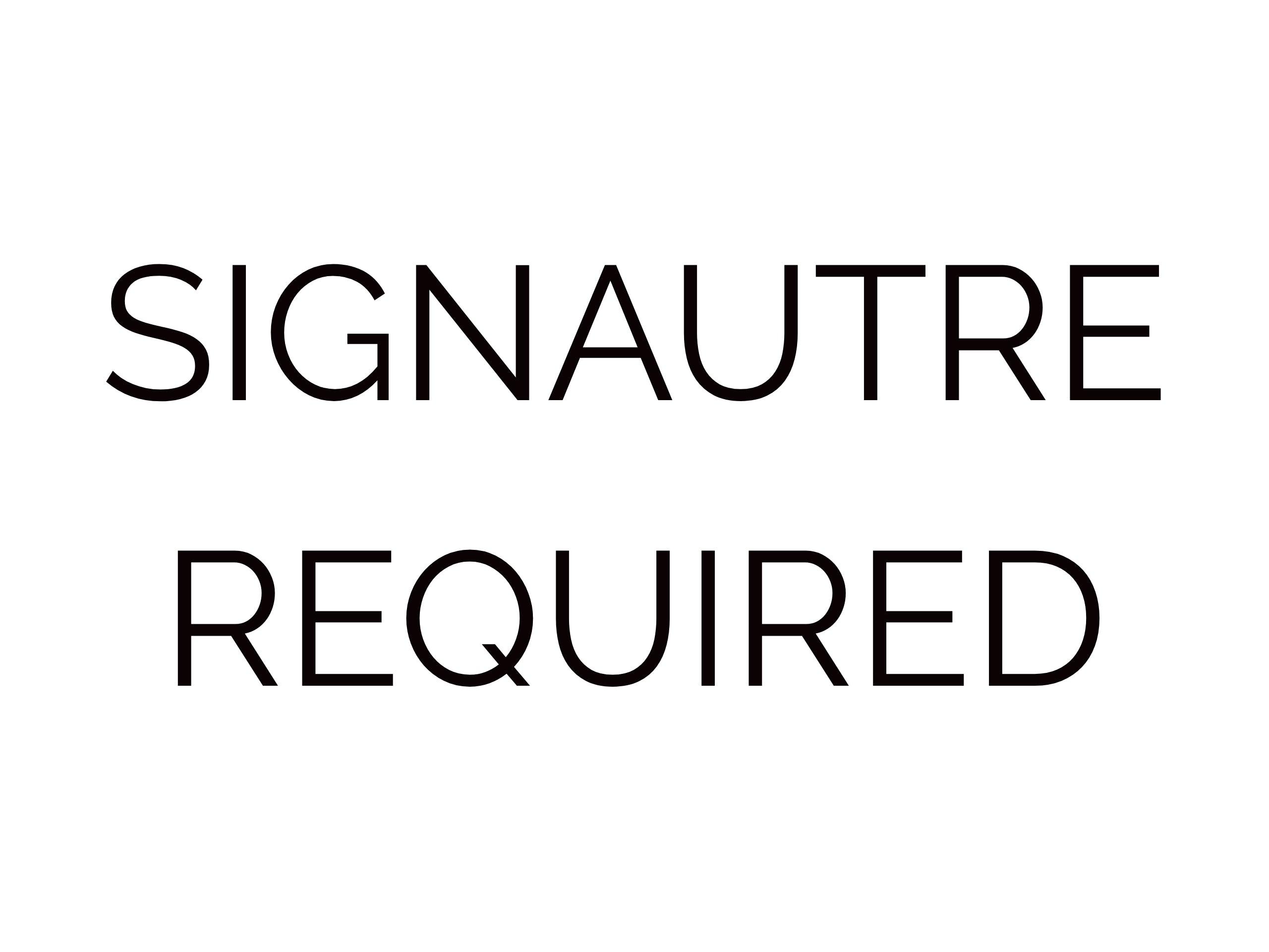 Signature Required on Delivery
