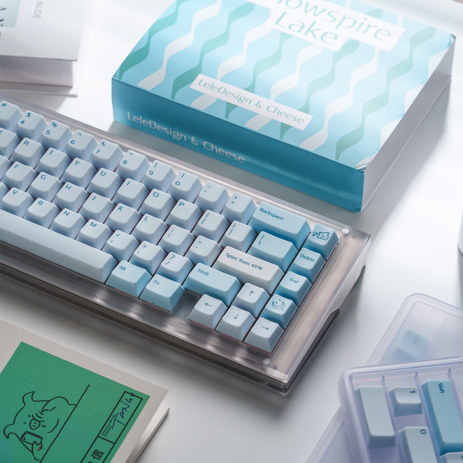 [In Stock] Snowspire Lake PC keycaps by Keys in Cheese Studio