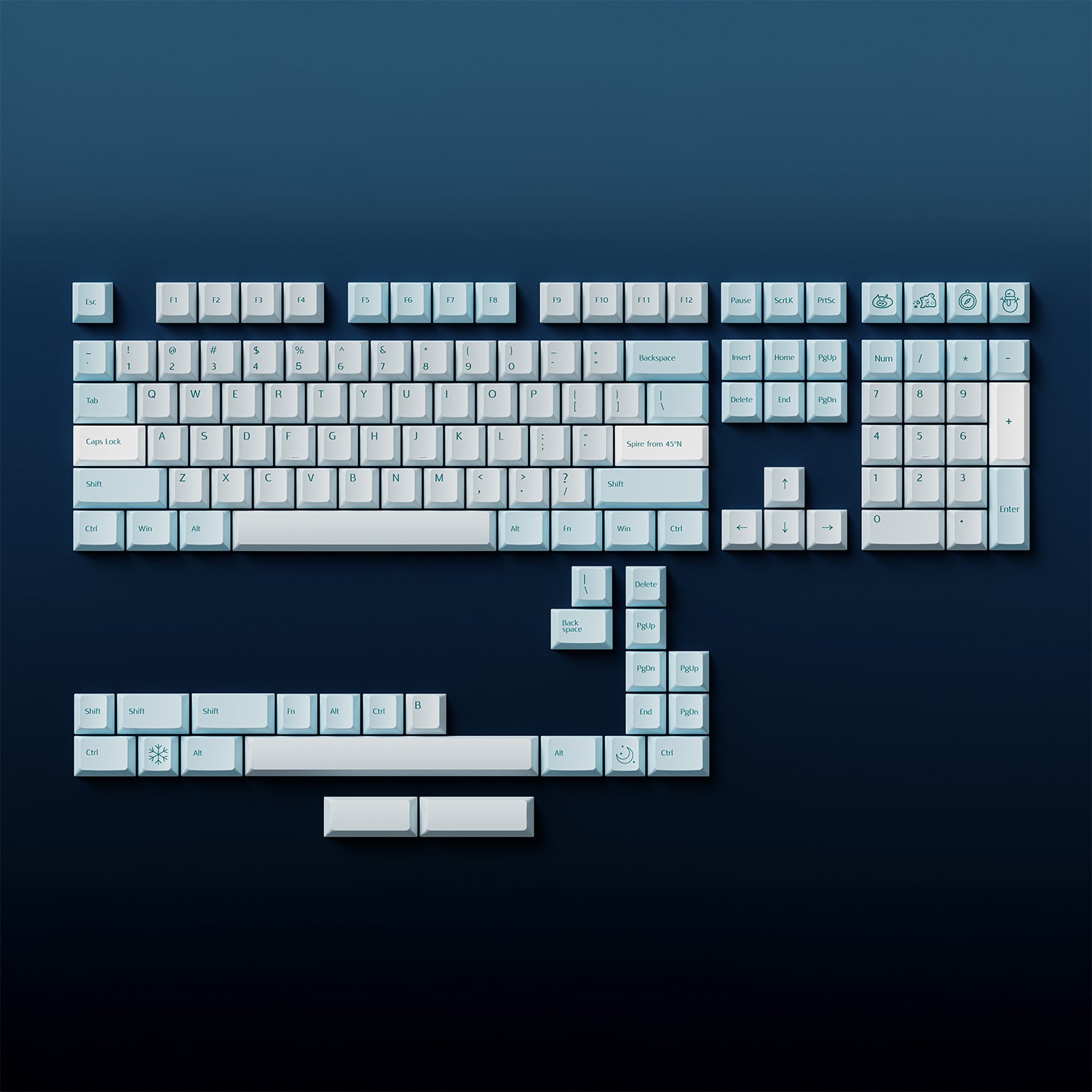 [In Stock] Snowspire Lake PC keycaps by Keys in Cheese Studio