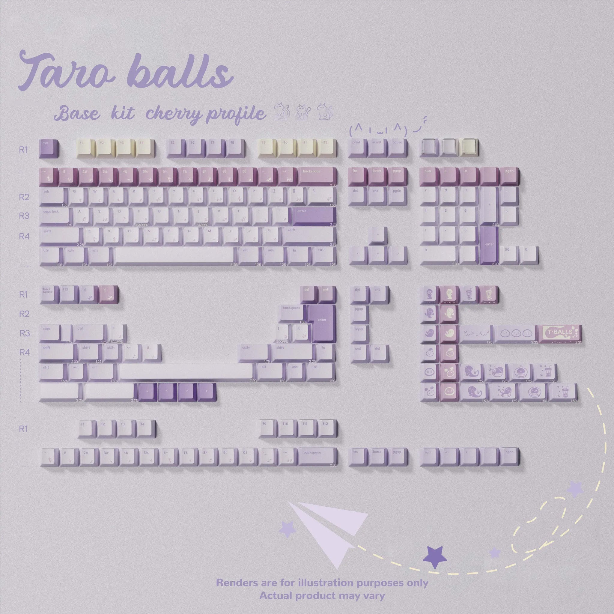 Taro Balls Keycaps