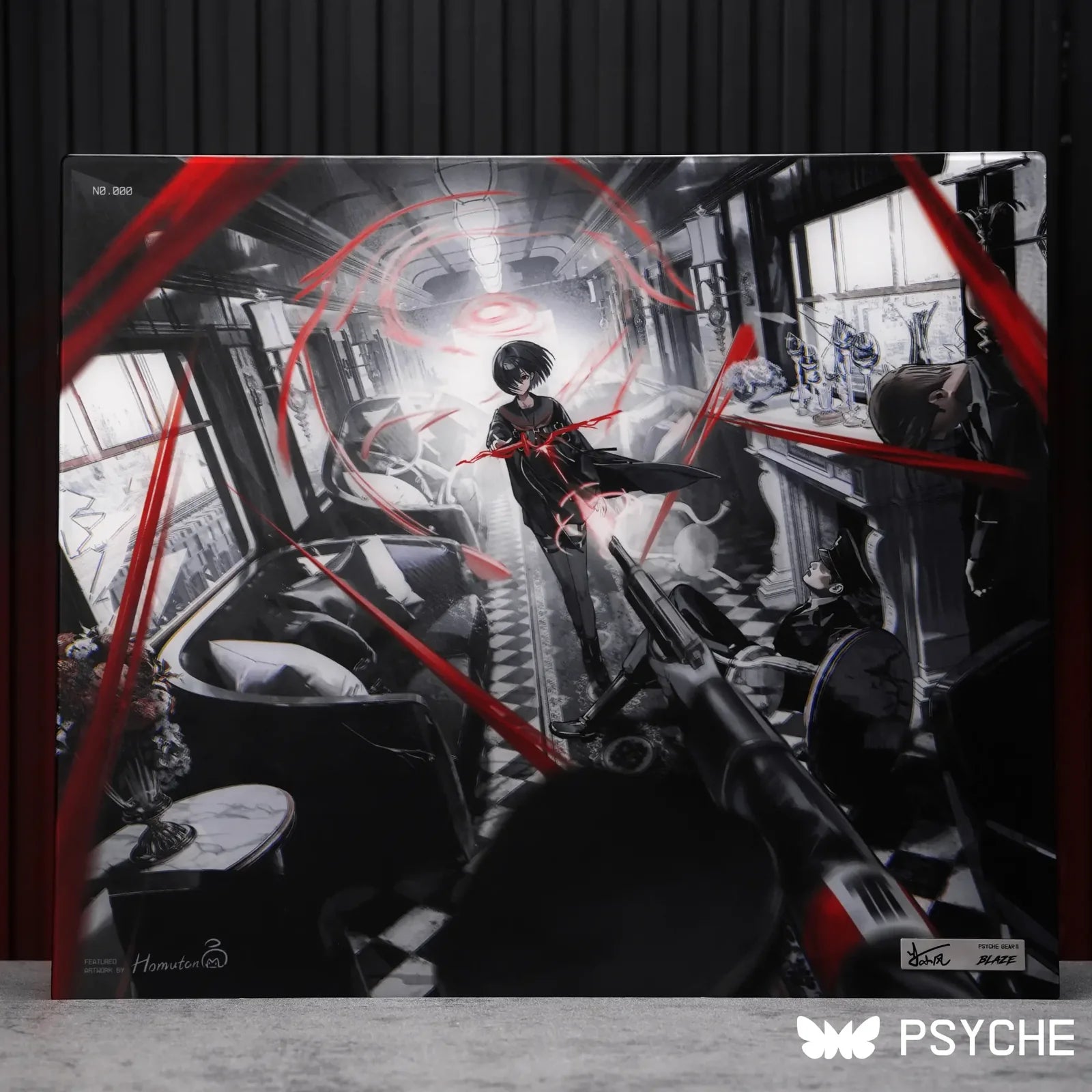 PSYCHE GEAR SPD-01 BLAZE Glass Mousepad