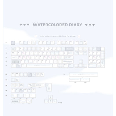[Coming Soon] Watercolored Diary PBT keycaps
