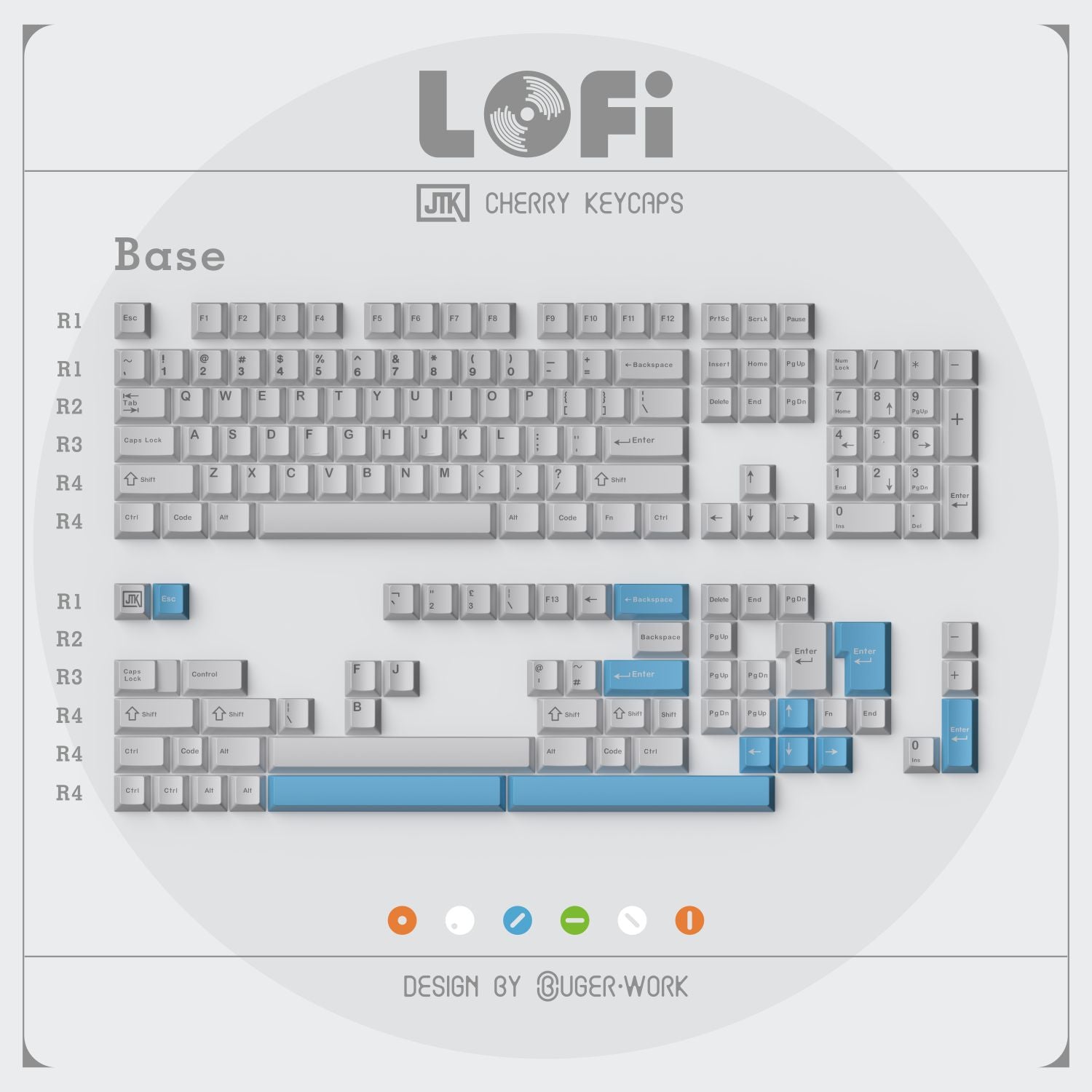 [In stock] JTK LOFI White Keycaps