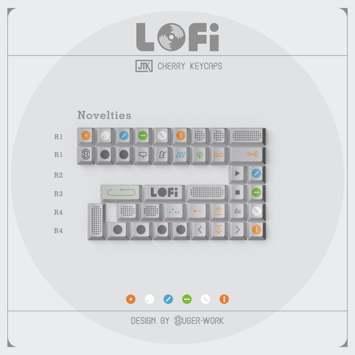 [In stock] JTK LOFI White Keycaps