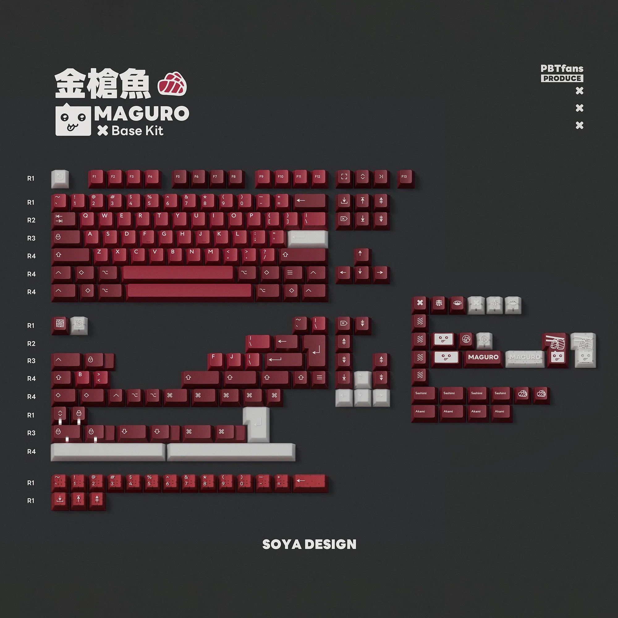 [Coming] PBTfans Maguro Doubleshot PBT keycaps