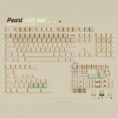 Pearl Milk Tea Keycap set - KeyBay Tech
