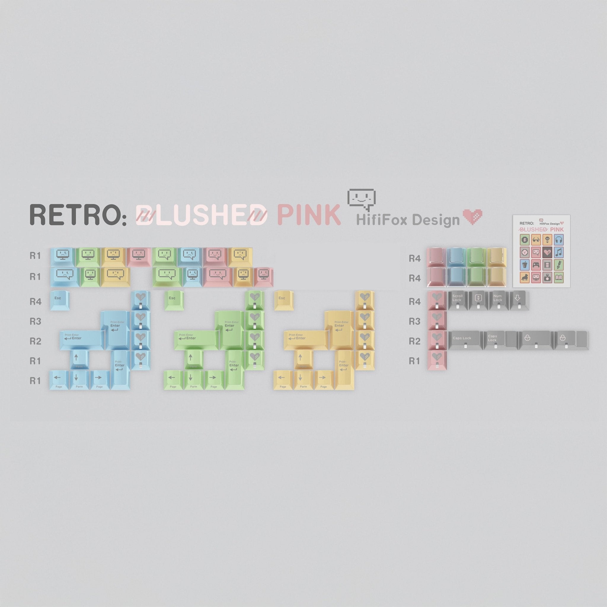 [Preorder] Retro Blushed Pink keycaps set - KeyBay Tech
