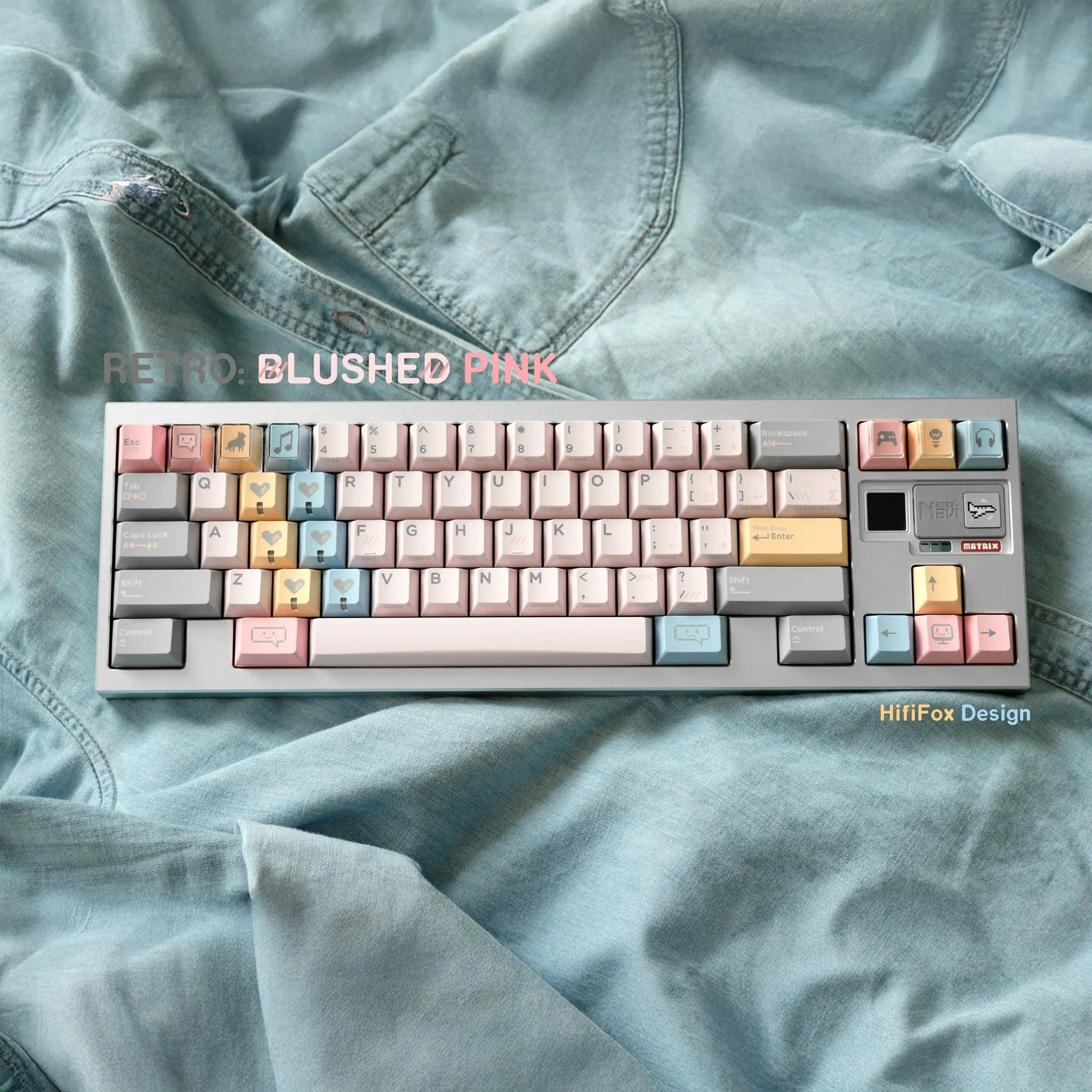 [Preorder] Retro Blushed Pink keycaps set - KeyBay Tech
