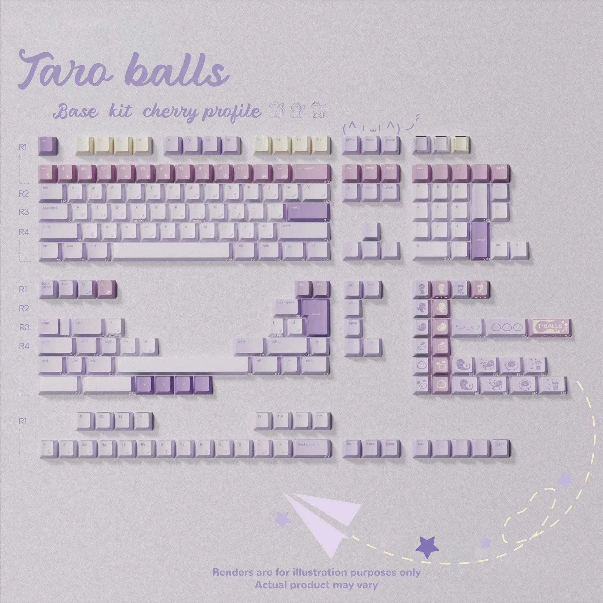Taro Balls Keycaps - KeyBay Tech